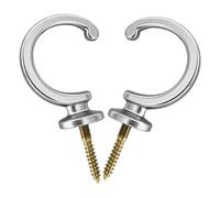 SECFOU 2 Ganchos para Cortinas de Aleación en Color Plateado Soporte de Cortina de Montaje en Pared Multiusos para Sujetar y Toallas Accesorios Duraderos para Decoración del Hogar