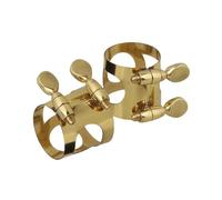 SECFOU 2 Ligaduras de Cobre Dorado para Saxofón Alto, Sujetadores Compactos y Ligeros Tornillos Ajustables para Uso en Cualquier Lugar y Momento