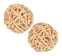 SECFOU 2 Piezas Bolas Decorativas de Ratán de Mimbre para Decoración Creativa, Accesorio Colgante para Cumpleaños y Fiestas Estilo Natural y Artesanal