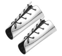 SECFOU 2 Piezas Protector Versátil de Medieval Acabado Brazo Pulido de Plata y Bordes Redondeados , Equipo para Juego de Roles y Recreaciones Históricas para Hombres