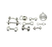 SECFOU 20 Colgantes de Aleación Retro en Plata Antigua Diseño de Mancuerna para Accesorios de Joyería Diy, Ideales para Collar o Tobilleras Varios estilos