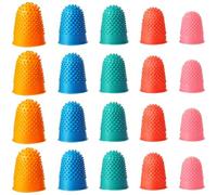 SECFOU 20 Fundas Protectoras para Dedos de Silicona, Tapas Antideslizantes y Resistentes al Desgaste, Surtido de Colores Rojo, Verde, Naranja, Azul y Rosa, Protección Práctica para