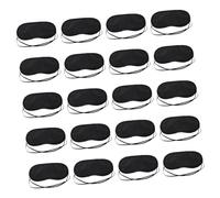 SECFOU 20 Máscaras de Ojos Negras Suaves y Ligeras de Tela No Tejida Banda Elástica para Dormir y Viajar, Cubre Ojos Transpirable Adecuado para Camping y Uso Nocturno