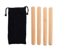 SECFOU 2pares Claves De Madera Para Percusión Con Bolsa Instrumento Musical Para Niño Niña Ayuda Al Desarrollo Del Ritmo y Sonido Nítido
