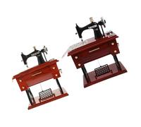 SECFOU 2piezas Caja Musical Vintage Ambiente Melódico, Caja de Música en Formato de Máquina de Coser para Decoración de Escritorio o Hogar
