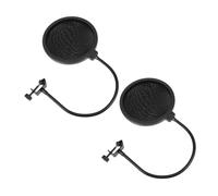SECFOU 2piezas Filtro Antipop Para Micrófono Pantalla Para Grabación y Transmisión Con Clip y Brazo Estabilizador Protección Eficaz Contra Viento y Ruido