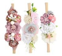 SECFOU 3piezas Diademas Elásticas Flores Para Niña Diadema Para Niñas Decorativas y Cómodas