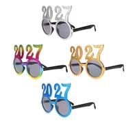 SECFOU 4 Piezas Gafas Decorativas para Fiestas Lentes Redondos Estilo Vintage y Estructura Resistente para Celebraciones Festivas 2027 Cómodas y Elegantes