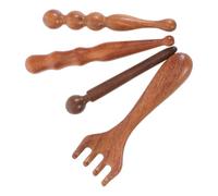 SECFOU 4 Piezas Varillas de Madera para Masaje Manual y Reflexología, Alivia Tensión Muscular, Portátil, Adecuado para Uso en Casa Mujeres