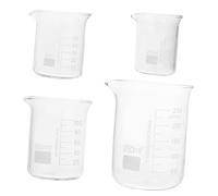SECFOU 4 piezas Vasos Medidores de Vidrio Borosilicato Resistencia Altas Diseño para Experimentos Científicos