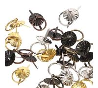 SECFOU 40 Tiradores Metálicos Pequeños para Cajones de Armario, Manijas Delicadas en Aro Vintage, Perillas Decorativas en 4 Colores (045 Bronce Verde, Rojo, Plata, Dorado) para Muebles