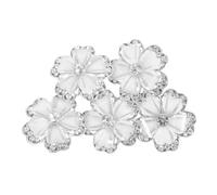 SECFOU 5 Botones Decorativos de Cristal en Forma de Flor para Coser, Aleación de Zinc Resistencia a Roturas, Multifunción para Ropa DIY Hecha a Mano, Color Plata
