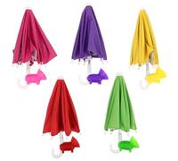SECFOU 5 Paraguas para Teléfono Móvil de Exterior Mini Soporte Tipo Sombrilla Plegable Colores Rojo Rosa Morado Verde y Amarillo Parasol Portátil Antirreflejos Compatible Mayoría de
