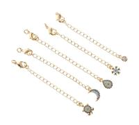 SECFOU 5 Piezas Plated Zirconia Necklace Extension Chains With Lobster Clasps Adjustable Jewelry Expander For Bracelets And Necklaces DIY Accessories