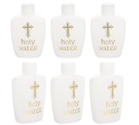 SECFOU 6 Botellas de Agua de Plástico Blanco para Bautismo y Exorcismo Tapa de Seguridad, Capacidad 100ml y 60ml, Ideales para Uso en Iglesias