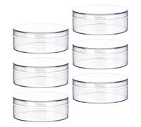 SECFOU 6 Cajas Redondas de Dulces con Tapa Transparente de Ps, Organizador Versátil para Cuentas y Utensilios de Cocina, Adecuado para Bodas y Fiestas