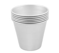 SECFOU 6 Moldes Redondos Reutilizables para Tartaletas de Huevo y Cupcakes de Aleación de Aluminio, Diseño Alto y Color Plata, Ideales para Hornear Postres en Casa