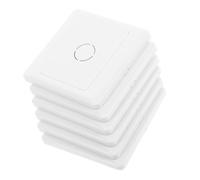 SECFOU 6 Placas de Pared de Color Claro para Cajas Eléctricas, Resistentes al Agua, Material Pc, Orificios de Montaje de 60mm, Ideales para Escuelas y Hogares