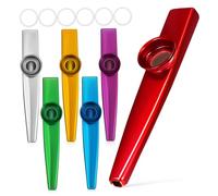 SECFOU 6piezas Kazoo De Metal Para Principiantes y Adultos De Membranas Para Aprender Música y Desarrollar Habilidades Rítmicas