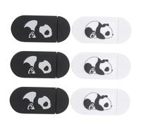 SECFOU 6piezas Unidades Cubiertas Webcam Deslizable Protección Privacidad Diseño Panda para Portátiles Tablets Adhesiva Ultra Fina Seguridad contra Hackers