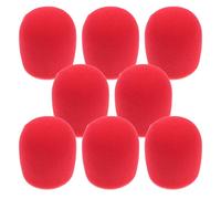 SECFOU 8 Fundas de Espuma para Micrófono de Mano Rojo, Protector Reutilizable Protección contra Viento y Salpicaduras para Grabación en Casa y Transmisión
