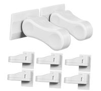 SECFOU 8piezas Cerraduras De Palanca Para Puerta Con Adhesivo Bloqueo Infantil De Seguridad Para Bebés Compatible Con Manijas Estándar Fácil Instalación Sin Taladro Protección Para Hogar