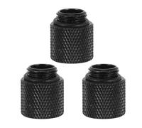 SECFOU Acoplador Extensor Junta Giratoria 360 de Latón Negro /4 y Anillo de Silicona, Paquete de 3 Piezas para Sistema de Refrigeración Líquida PC