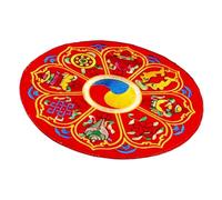 SECFOU Almohadilla para Cuenco Tibetano Rojo de Tejido Ligero Bordado Delicado, Cojín para Tazón de Canto Budista, Accesorio Conveniente para Meditación y Yoga