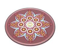 SECFOU Almohadilla Redondeada para Cuenco Sonoro Bordada, Cojín Grande Mandala Marrón, Soporte Antideslizante para Meditación, Terapia de Sonido Budista, Accesorio para Práctica