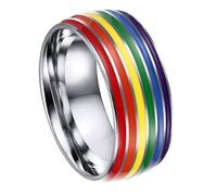 SECFOU Anillo de Titanio para Hombre Diseño Refinado y Superficie Suave Adecuado para Fiesta y Evento Prom, Accesorio Delicado y Chic para Orgullo Lgtbi