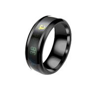 SECFOU Anillo Inteligente de Acero de Titanio para Parejas Cambio de Color y Temperatura, Ligero y Redondo, Adecuado para Fiesta y Uso Diario, Talla 12