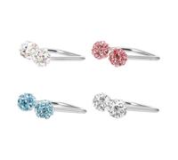 SECFOU Anillos para Piercing de Labios 4 Piezas Metal Colores Blanco Rosa Agua y AB Estilo Herradura Joyería para Perforación Corporal Decoración Labios Uso Diario Mujer
