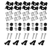 SECFOU Árboles de Cuerdas para Guitarra Eléctrica, 10 Piezas (5 Negras 5 Plateadas), Retenedor de Cuerdas de Rodillo de Latón, Guía para Mástil, Estabilidad de Afinación