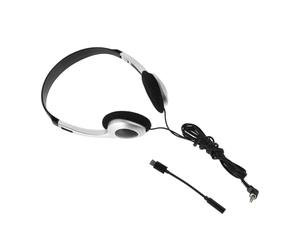 SECFOU Auriculares Supraaurales Retro Cable para Computadora y Teléfono, Diseño Vintage en Plata, Sonido Claro y Controles Cómodos para Música y Biblioteca