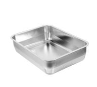 SECFOU Bandeja para Asar Plato Resistente para de Acero Inoxidable Rectangular Ligera y Fácil de Limpiar, Adecuado para Restaurantes y