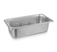 SECFOU Bandeja Profunda y Versátil de Acero Inoxidable para Mesa de Vapor, Sartén Rectangular Perforada, Fácil de Limpiar para Buffet y Restaurante