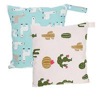 SECFOU Bolsa Húmeda Reutilizable para Pañales de Tela 2 Piezas Membrana TPU, Lavable y Portátil Adecuado para Viaje y Almacenamiento de Ropa Sucia de Ñiño Varios Estilos