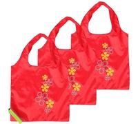 SECFOU Bolsa y 3 Piezas Plegable Reutilizable de Poliéster Estilo Fruta Diseño para Grocery Shopping and Take out Bags para Mujer