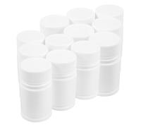 SECFOU Botellas de Plástico Hdpe de Color Blanco de 20 Ml con Tapa de Rosca, Juego de 20 Frascos Sellados para Muestras, Cápsulas y Dispensador de Medicamentos Portátil para