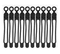 SECFOU Bridas para Cables de Silicona Reutilizables, Correas Negras para Organizar Cables de Datos y Alimentación, 10 Unidades, Accesorio Práctico para Gestión en Hogar y Oficina