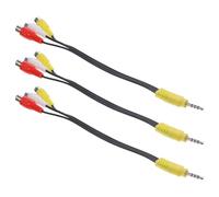 SECFOU Cable Adaptador de Vídeo Av de 3 Piezas Diseño de Triple Conector Cable Reutilizable de Pvc para Conexión de Audio y Vídeo Satelital