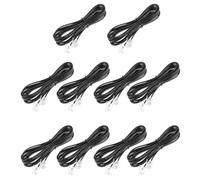 SECFOU Cable Telefónico de Línea Fija de 4 Núcleos, 2 Metros, 10 Piezas, Conector Rj11, para Teléfono Fijo, Fax y Módem, Conexión Estable y Transmisión Clara para Uso Interior y Exterior