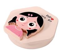 SECFOU Caja De Madera Para Dientes De Leche De Recuerdo Memorabilia Para Crecimiento Para Niñas y Almacenamiento De Dientes Perdidos y Recuerdos Infantiles