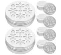 SECFOU Caja Difusora de Aromaterapia de Aluminio Plata 60ml Tapa Roscada Hueca y Superficie Lisa para Adorno de Escritorio y Vehículo, Pack de 10 Unidades