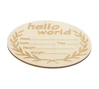 SECFOU Cartel De Anuncio De Nacimiento y Señal Nombre Para Ñiño Recién Nacido Diseño Redondo Decorativo Madera Lisa Accesorio Fotográfico Para Guardería y Obsequio Para Futuras Mamás