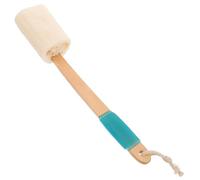 SECFOU Cepillo De Baño De Madera Esponja De Luffa Exfoliante De Piel Mango Limpiador Antideslizante Para Ducha y Baño Para Higiene Personal y Exfoliación Suave