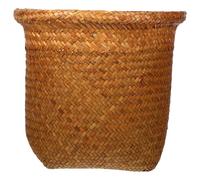 SECFOU Cesta de almacenamiento de ratán tejida a mano, cesta de almacenamiento multifuncional, sin rebabas, para sala de estar y balcón, contenedor natural y decorativo para artículos