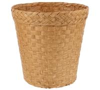 SECFOU Cesta de Basura de Mimbre Tejida Pequeña para Escritorio, Papelera de Baño Rústica de Paja Natural en Color Original, Compacta y Ligera para Organización del Hogar y Oficina