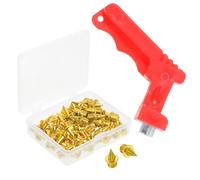 SECFOU Clavos de Repuesto para Pista, Picos de Acero para Zapatillas de Atletismo con Clavos, Doradas, con Llave y Caja, para Pista y Entrenamiento de Atletismo, Salto de Longitud