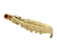 SECFOU Clip de Corbata para Hombre Dorado Diseño de Pluma Accesorio de Joyería para Traje Formal Pinza de Corbata Elegante para Bodas y Eventos Compatible
